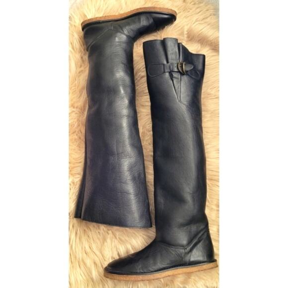 Paloma Barcelo Knee High Riding Boots with Crepe Sole